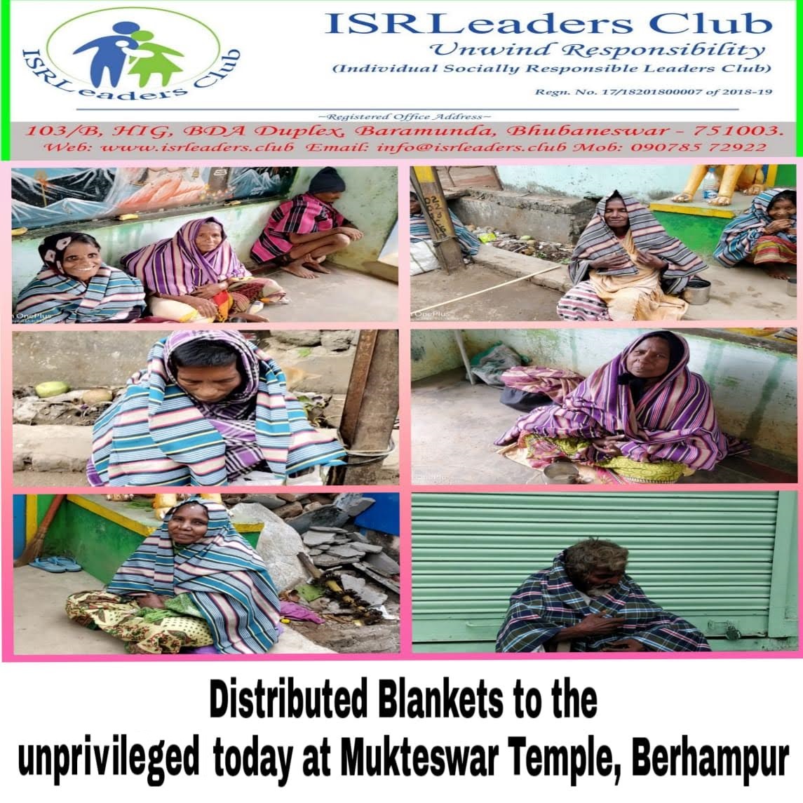 Blanket distribution at Berhampur